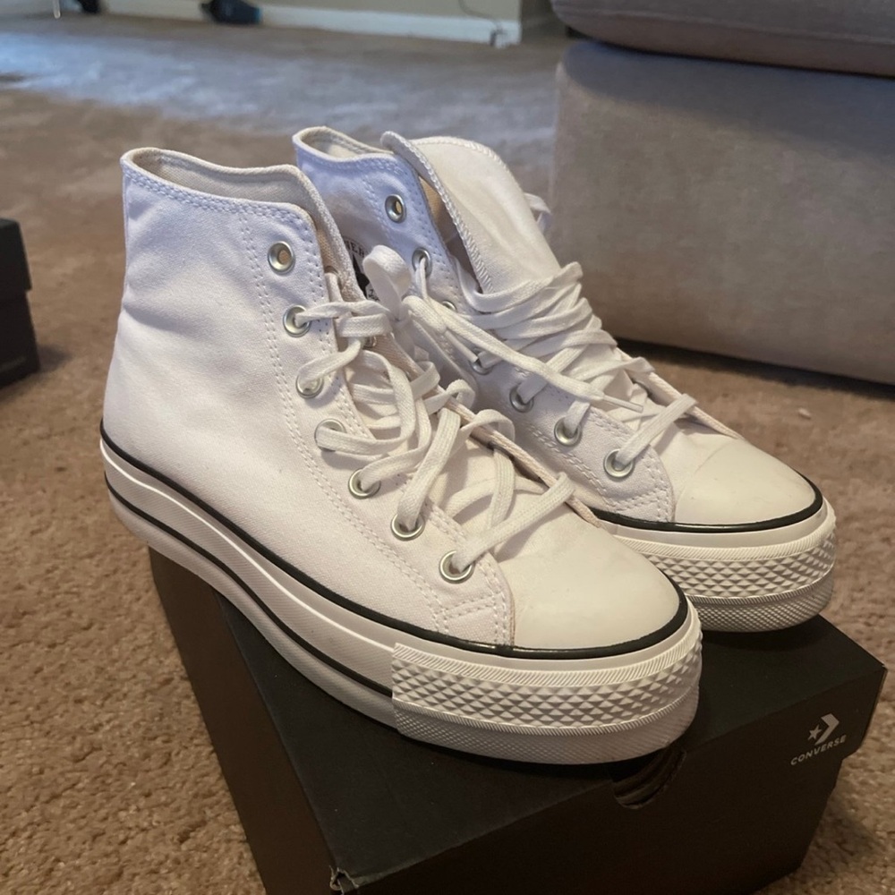 Converse Women's White High-Top Platform Sneakers